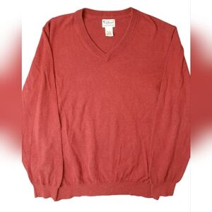 L.L. Bean Sweater Mens XL Deep Red Pullover Cotton Cashmere Outdoor Preppy